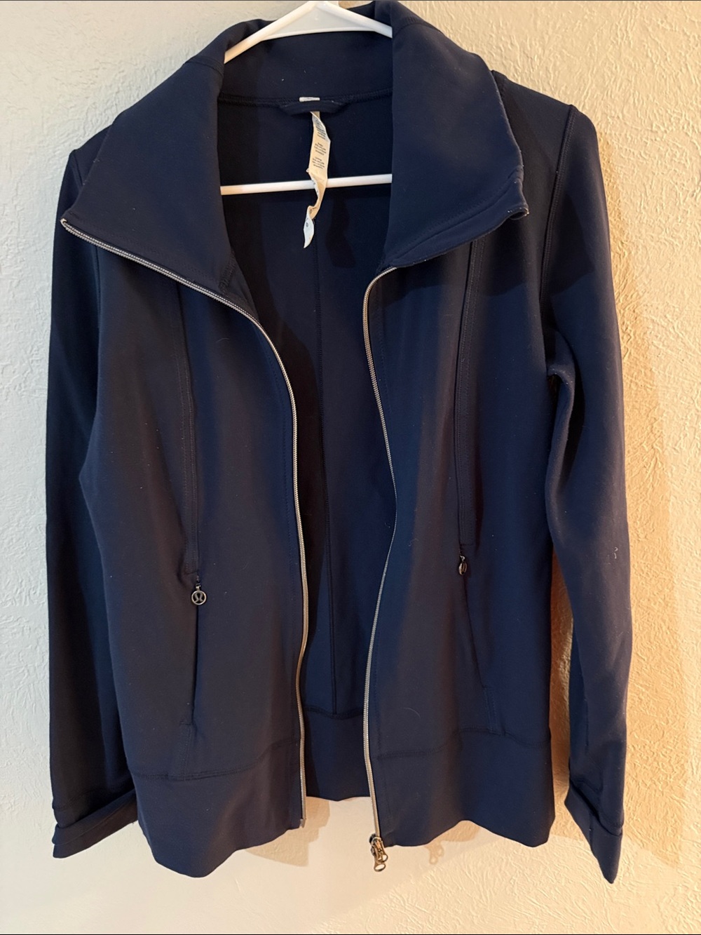 lululemon athletica Navy Zip-Front Bomber Jacket